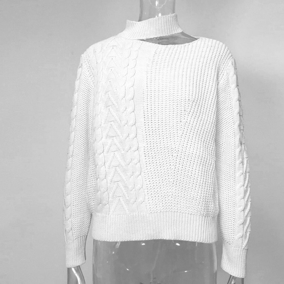 🔴Bare Shoulder Cable Knit Sweater - Picture 4 of 8